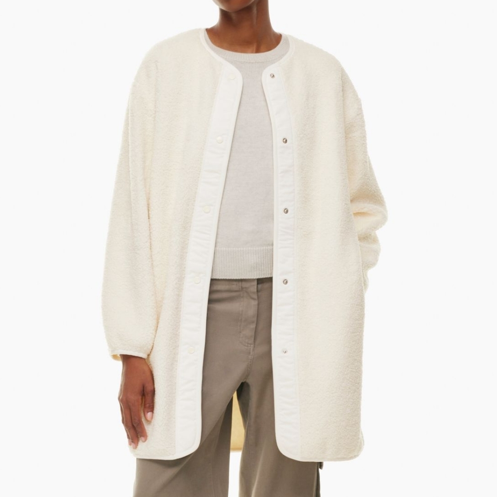 Wilfred Free Sherpa Long Fleece Liner Jacket - Light Birch - M